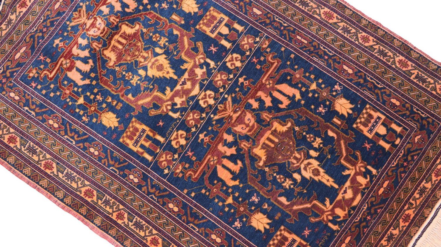 Afghan Teppich 136 x 95 cm - blau - Image 4