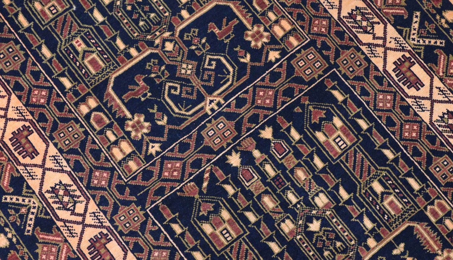 Afghan Teppich 142 x 96 cm - dunkelblau - Image 2