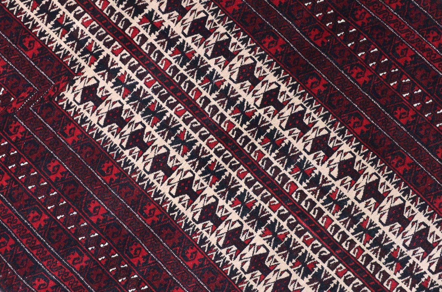 Afghan Teppich 150 x 95 cm - dunkelrot - Image 2