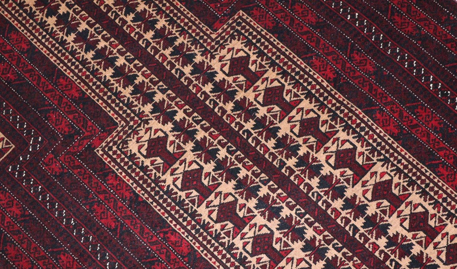 Afghan Teppich 150 x 95 cm - dunkelrot - Image 2