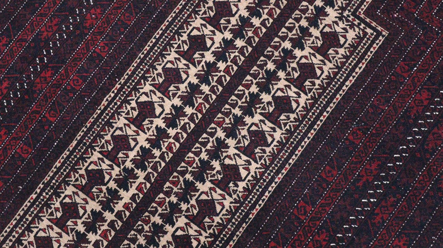 Afghan Teppich 150 x 95 cm - dunkelrot - Image 2