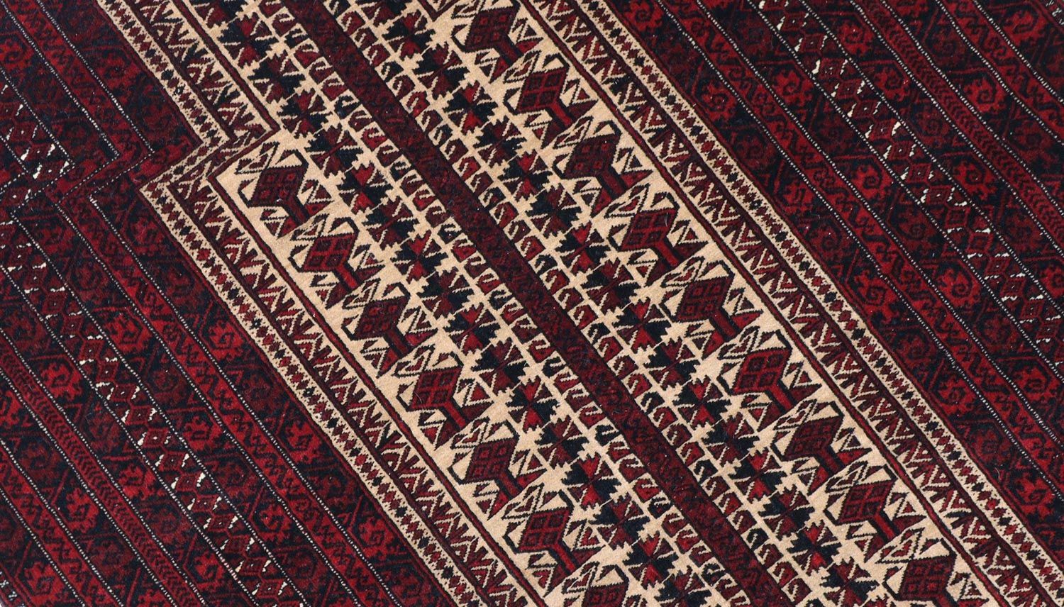 Afghan Teppich 150 x 95 cm - dunkelrot - Image 2