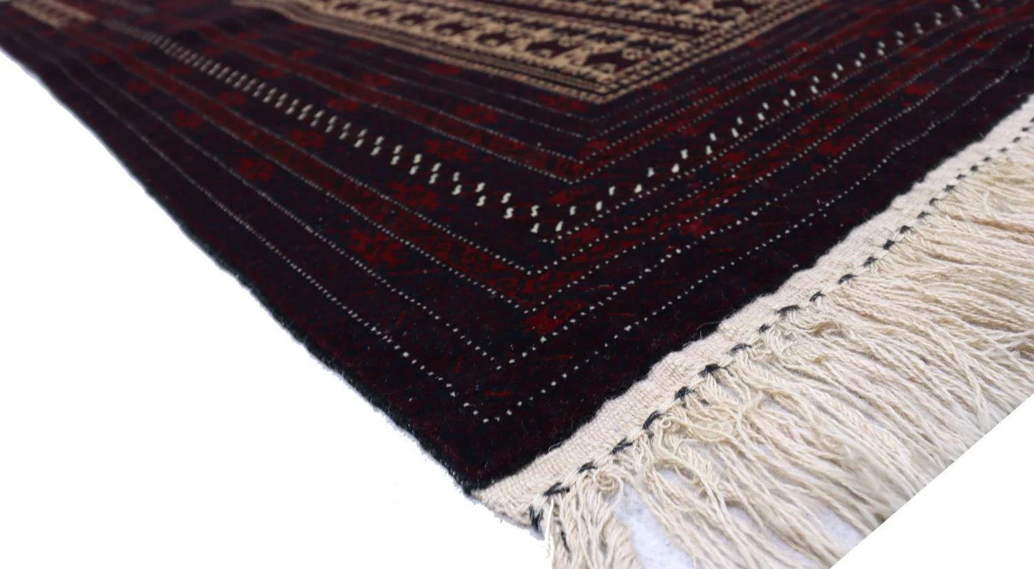 Afghan Teppich 150 x 95 cm - dunkelrot - Image 3