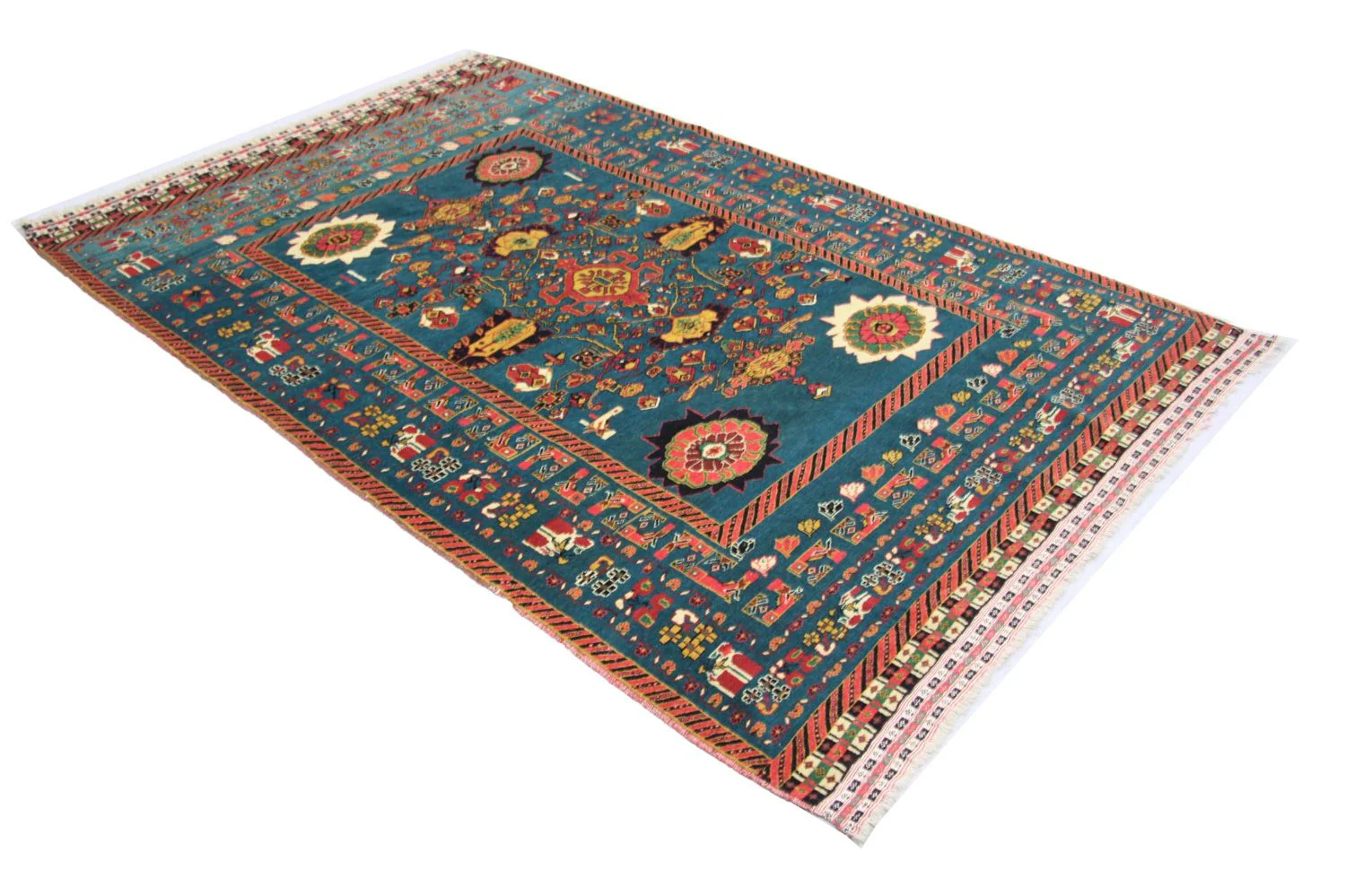 Afghan Teppich 182 x 123 cm - blau - Image 4