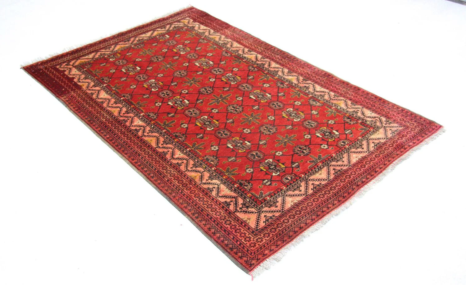 Afghan Teppich 196 x 126 cm - rot - Image 3