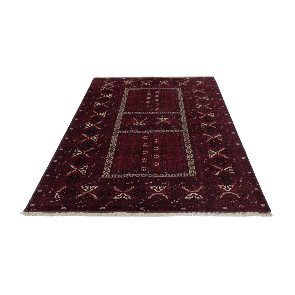 Afghan Teppich - 240 x 153 cm - dunkelrot - Image 6