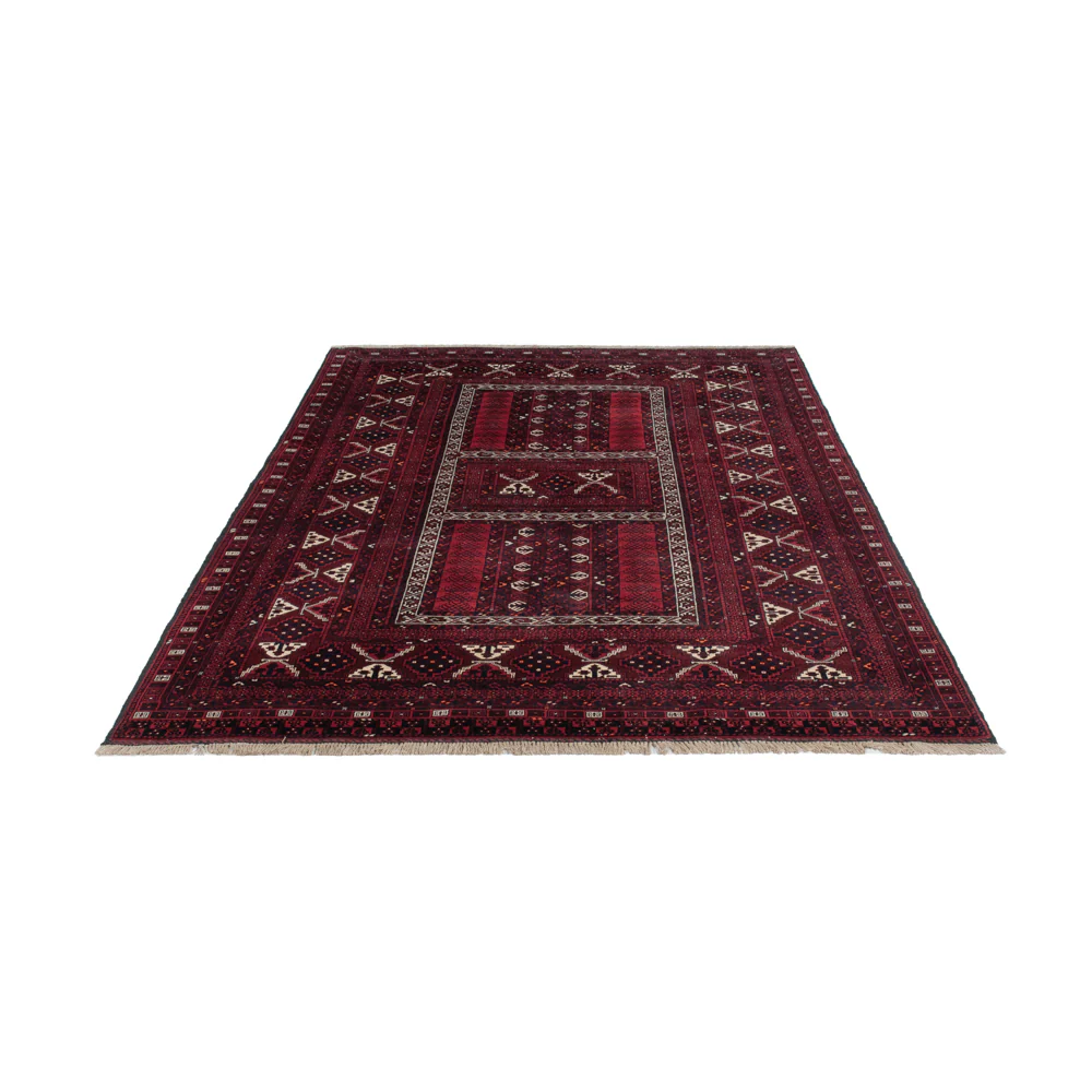 Afghan Teppich - 246 x 159 cm - dunkelrot - Image 6