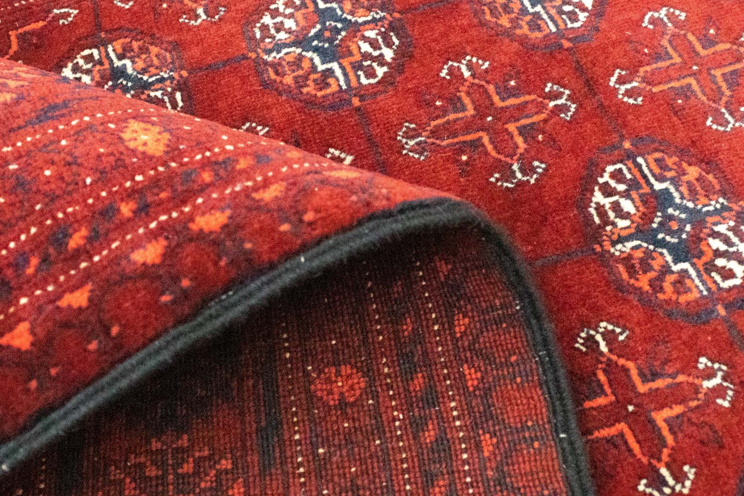 Afghan Teppich - Buchara 293 x 87 cm - dunkelrot - Image 4