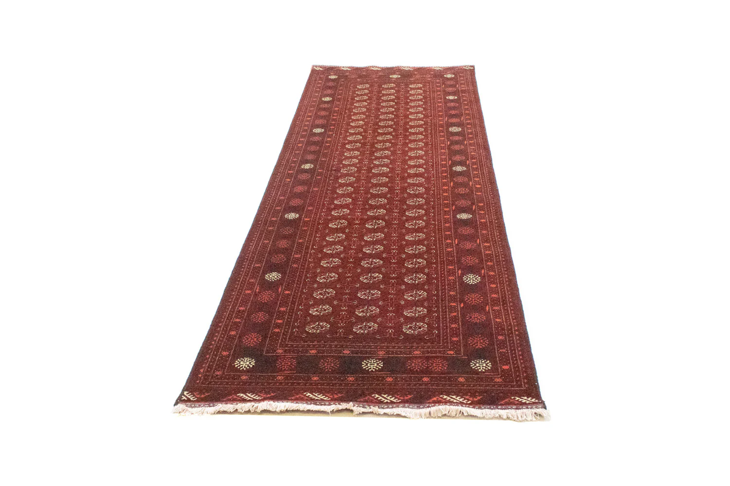 Afghan Teppich - Buchara 293 x 87 cm - dunkelrot - Image 5