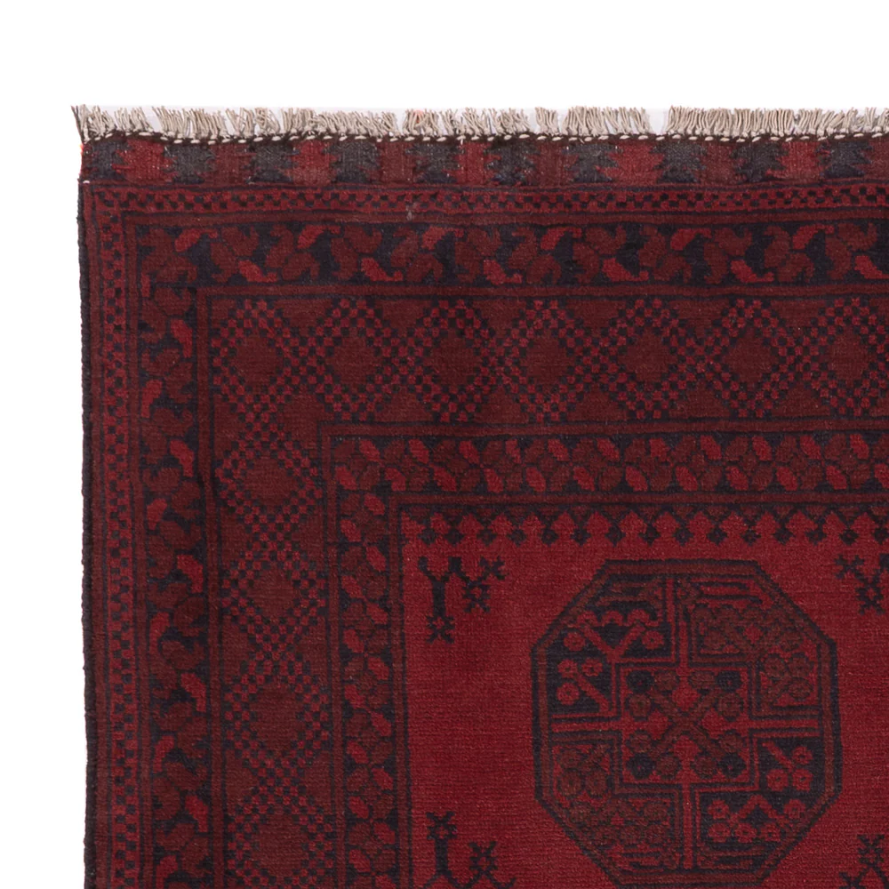 Afghan Teppich - Filpa - 193 x 150 cm - dunkelrot - Image 3