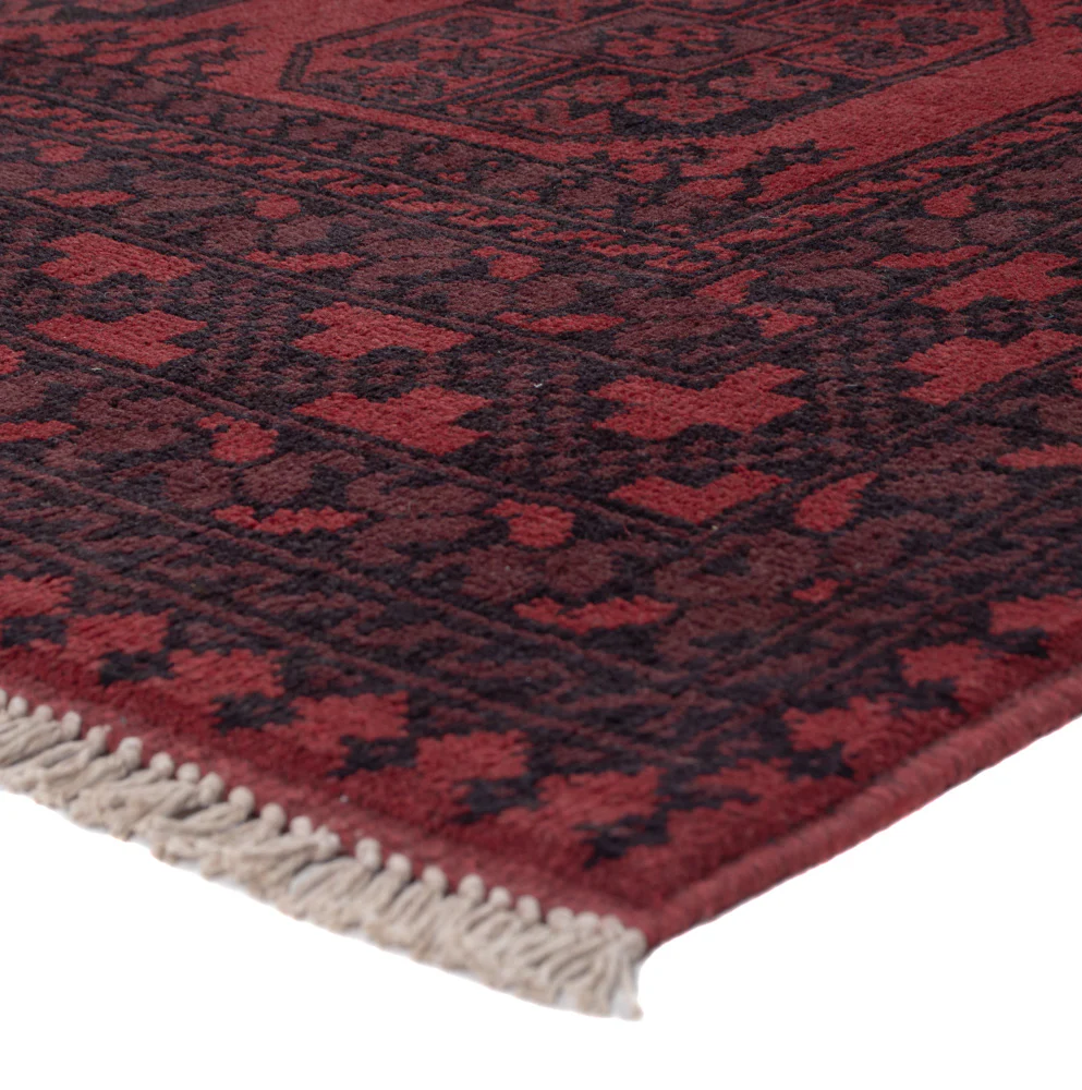 Afghan Teppich - Filpa - 198 x 142 cm - dunkelrot - Image 4