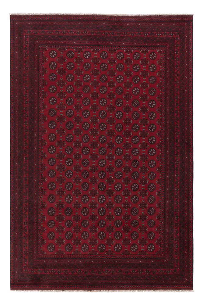 Afghan Teppich - Filpa - 292 x 200 cm - dunkelrot
