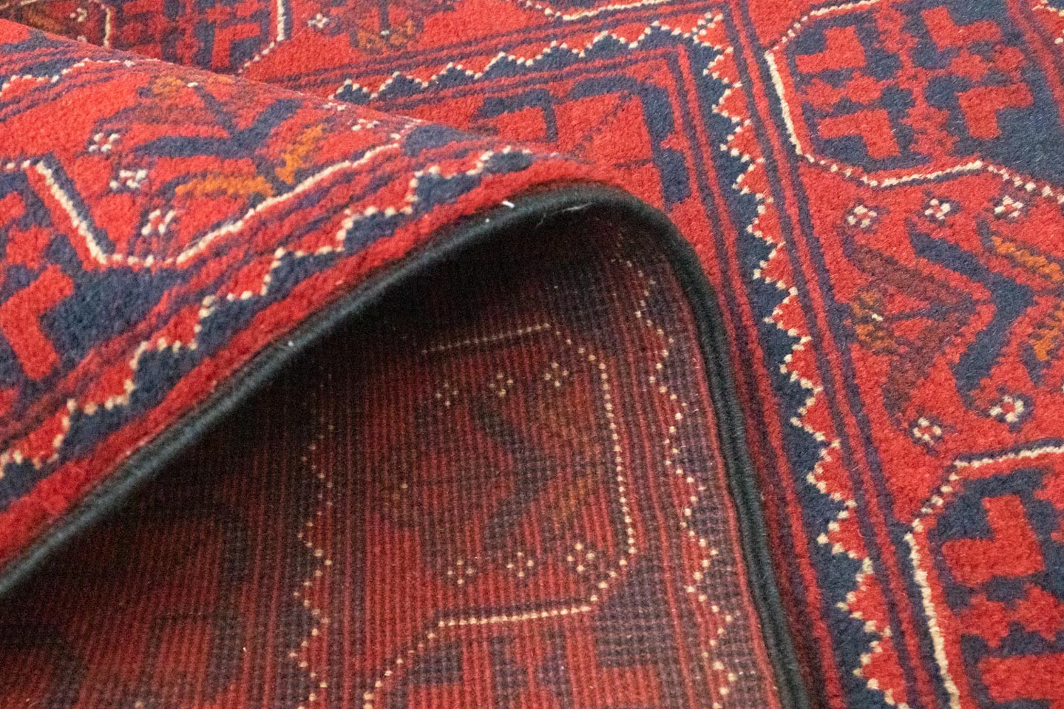 Afghan Teppich - Kunduz 120 x 77 cm - dunkelblau - Image 4