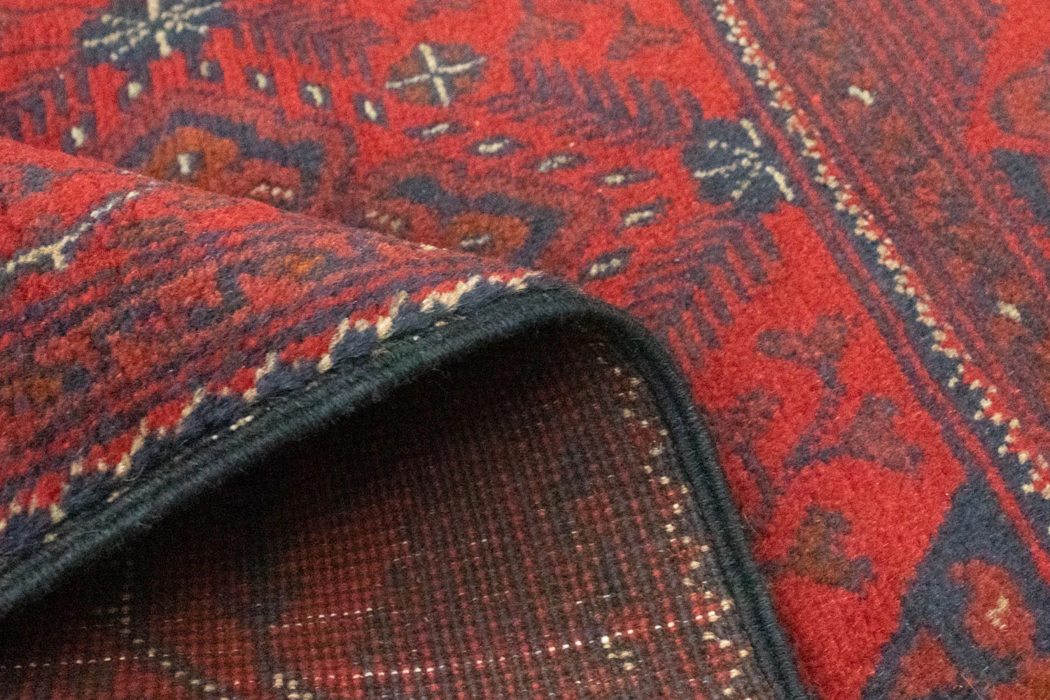 Afghan Teppich - Kunduz 123 x 75 cm - dunkelrot - Image 4