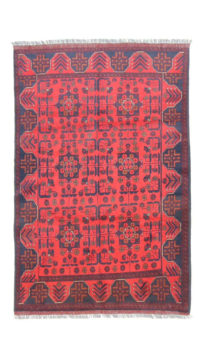 Afghan Teppich - Kunduz 191 x 121 cm - dunkelblau