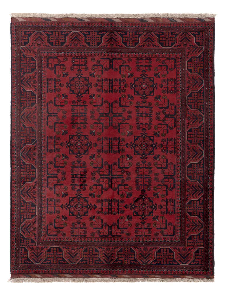 Afghan Teppich - Kunduz - 191 x 155 cm - rot