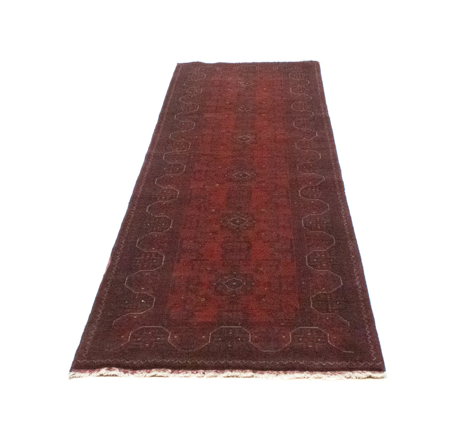 Afghan Teppich - Kunduz 287 x 83 cm - dunkelrot - Image 5