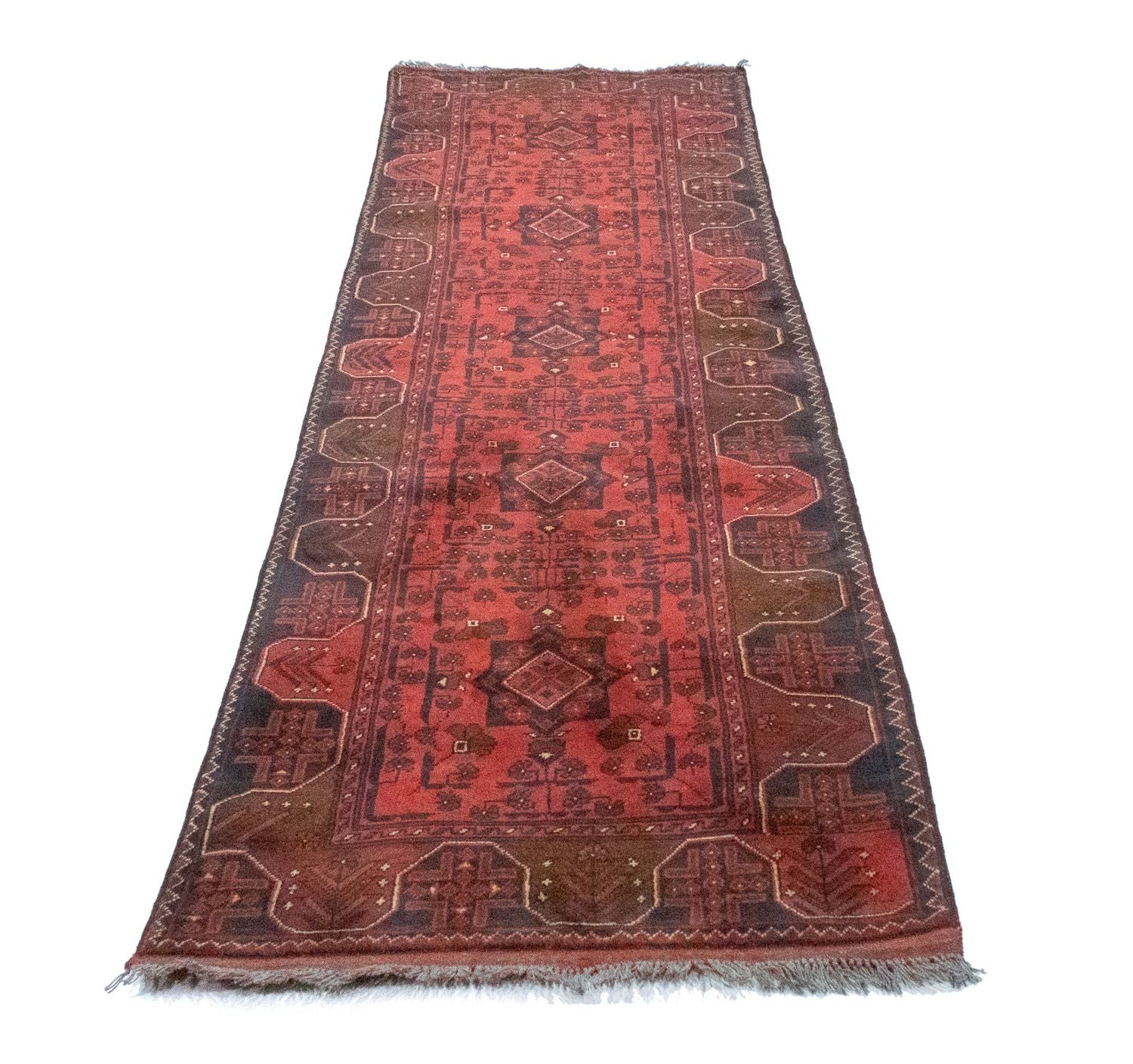 Afghan Teppich - Kunduz 295 x 75 cm - rot - Image 5