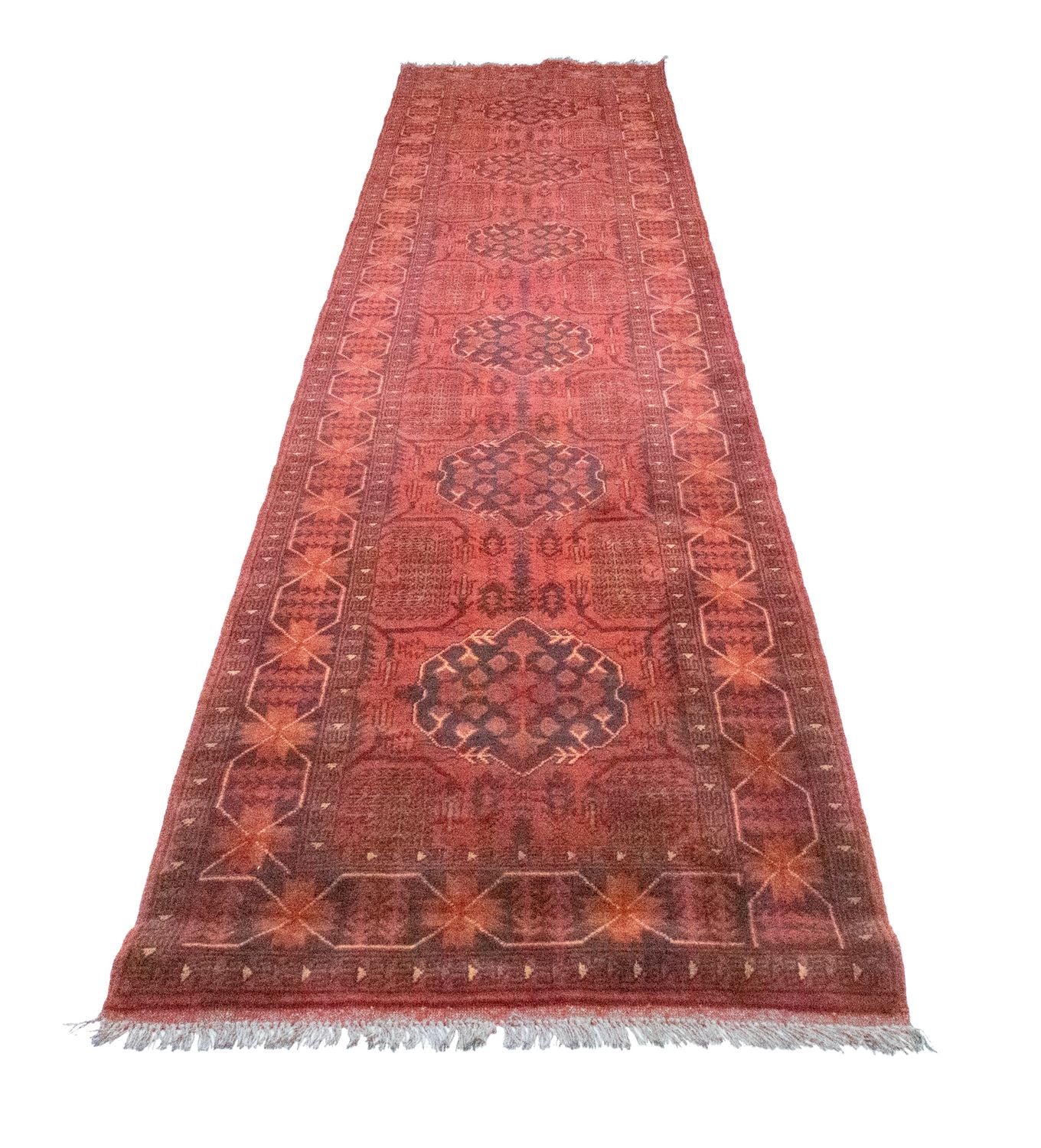 Afghan Teppich - Kunduz 390 x 82 cm - rot - Image 5