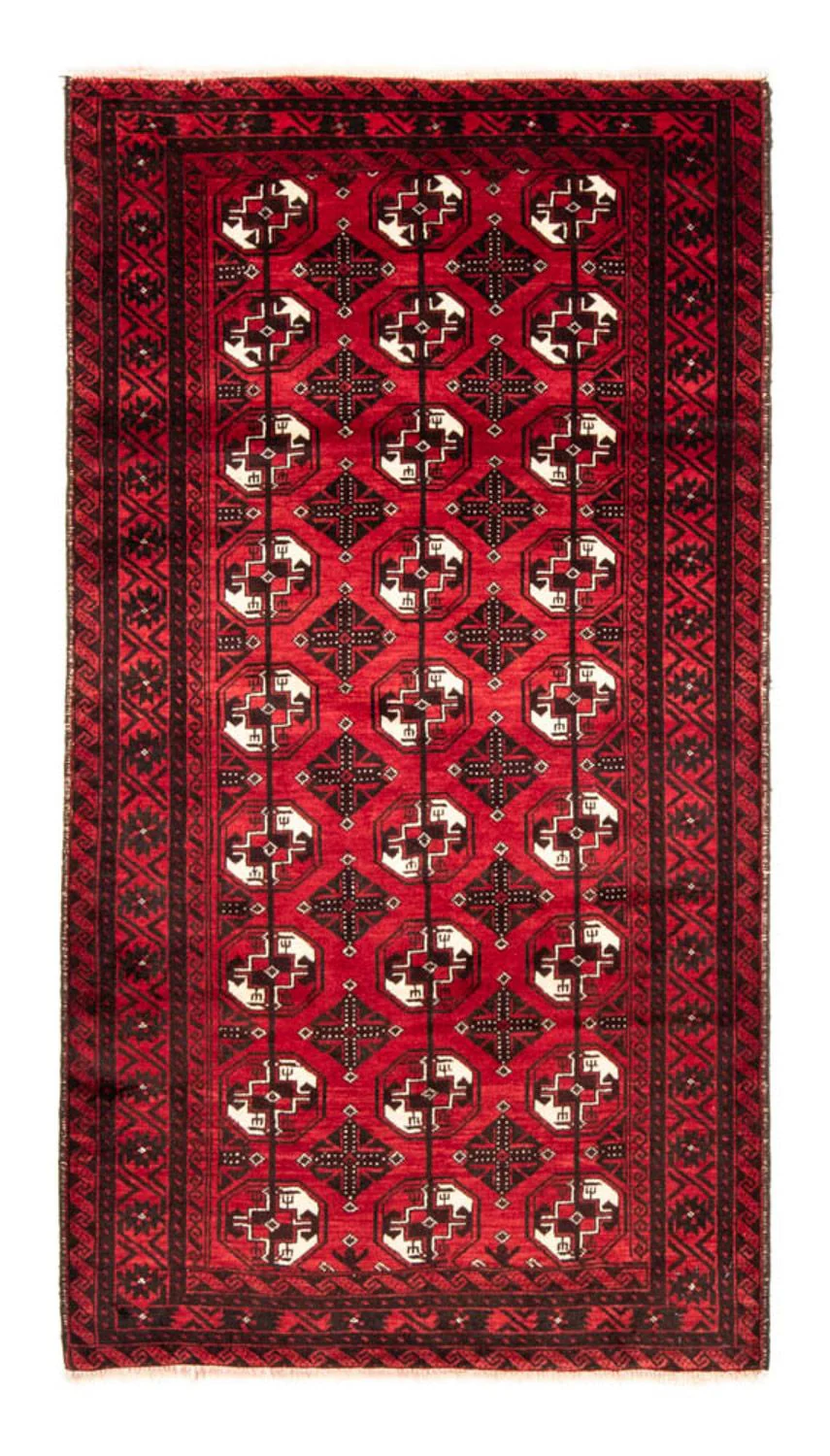 Belutsch Teppich 202 x 110 cm - dunkelrot