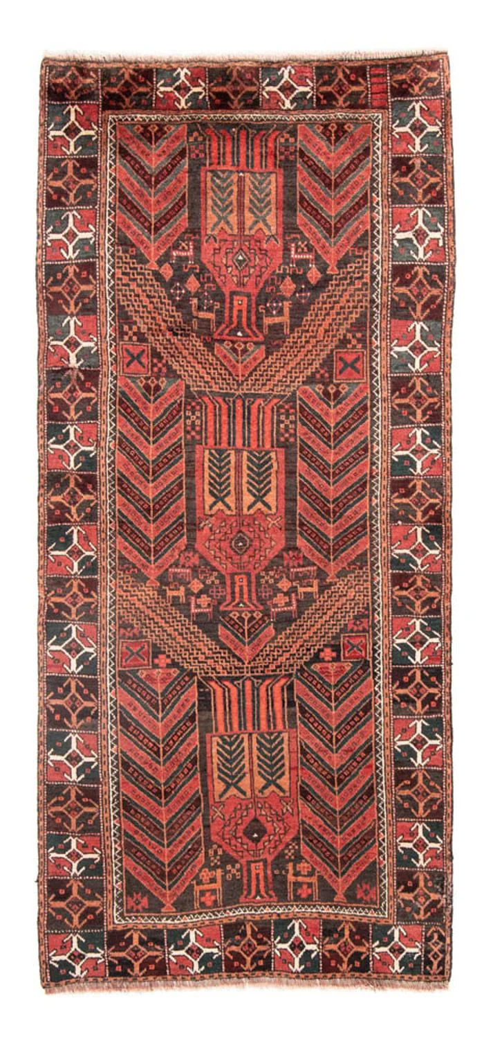 Belutsch Teppich 205 x 100 cm - hellrot