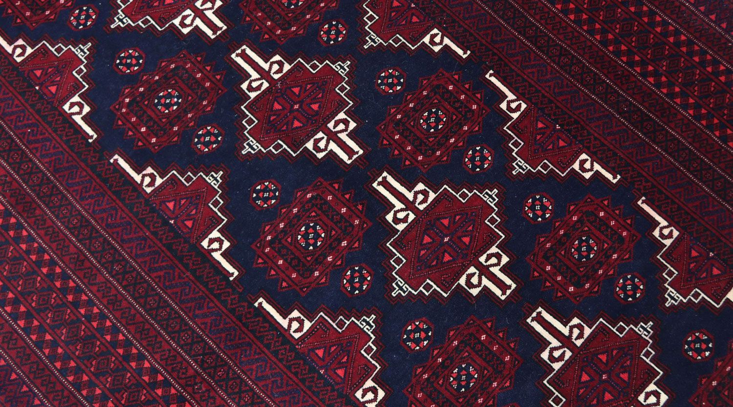Belutsch Teppich 205 x 127 cm - dunkelrot - Image 2