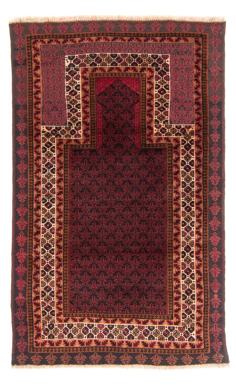 Belutsch Teppich - Gebetsteppich - 140 x 90 cm - dunkelblau