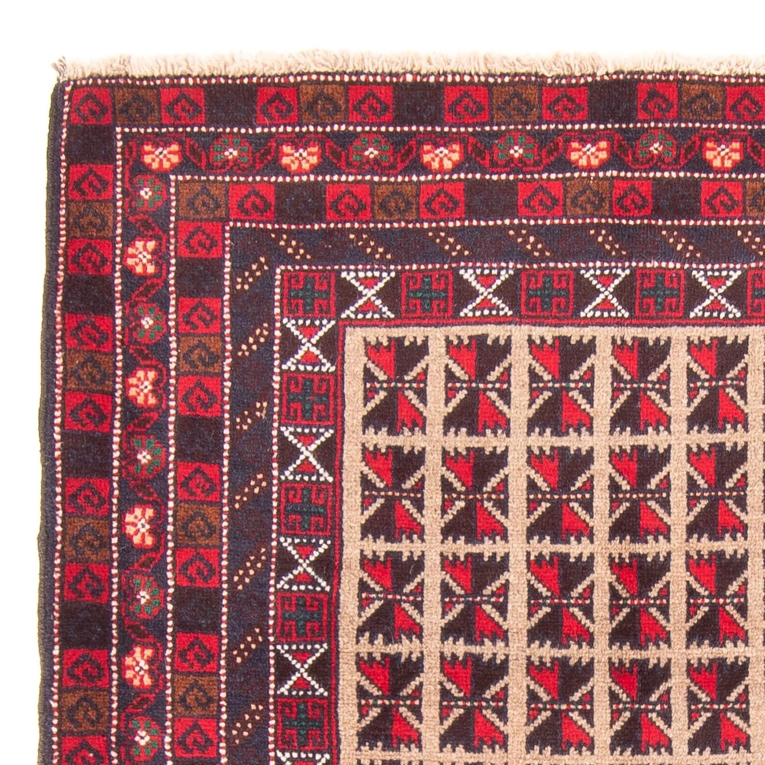 Belutsch Teppich - Gebetsteppich - 140 x 93 cm - beige - Image 3