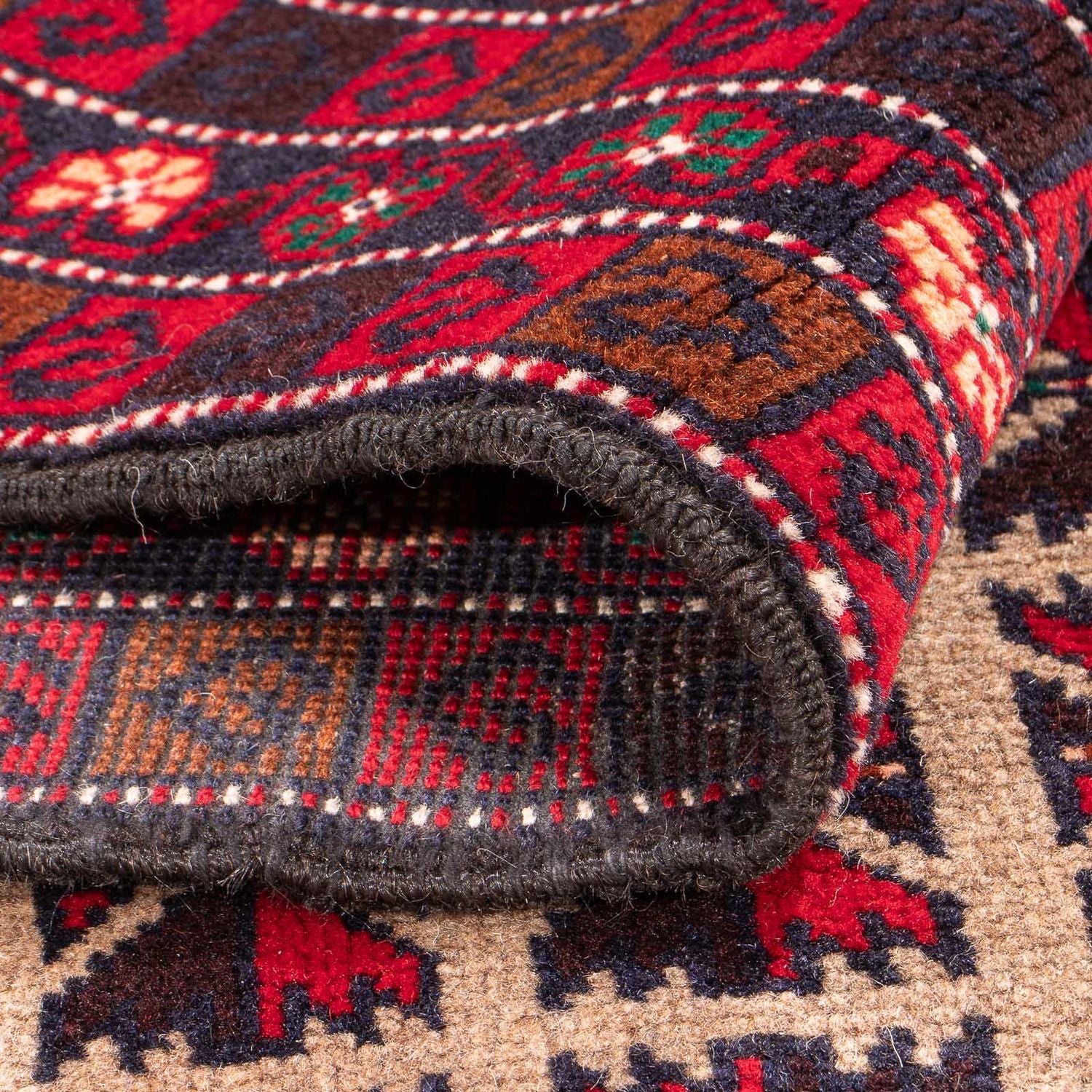 Belutsch Teppich - Gebetsteppich - 140 x 93 cm - beige - Image 4