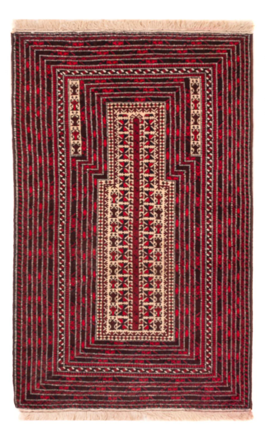 Belutsch Teppich quadratisch  - 250 x 250 cm - dunkelrot