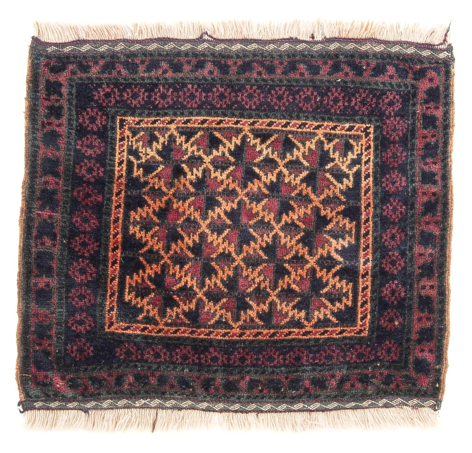Belutsch Teppich quadratisch  - 70 x 60 cm - mehrfarbig