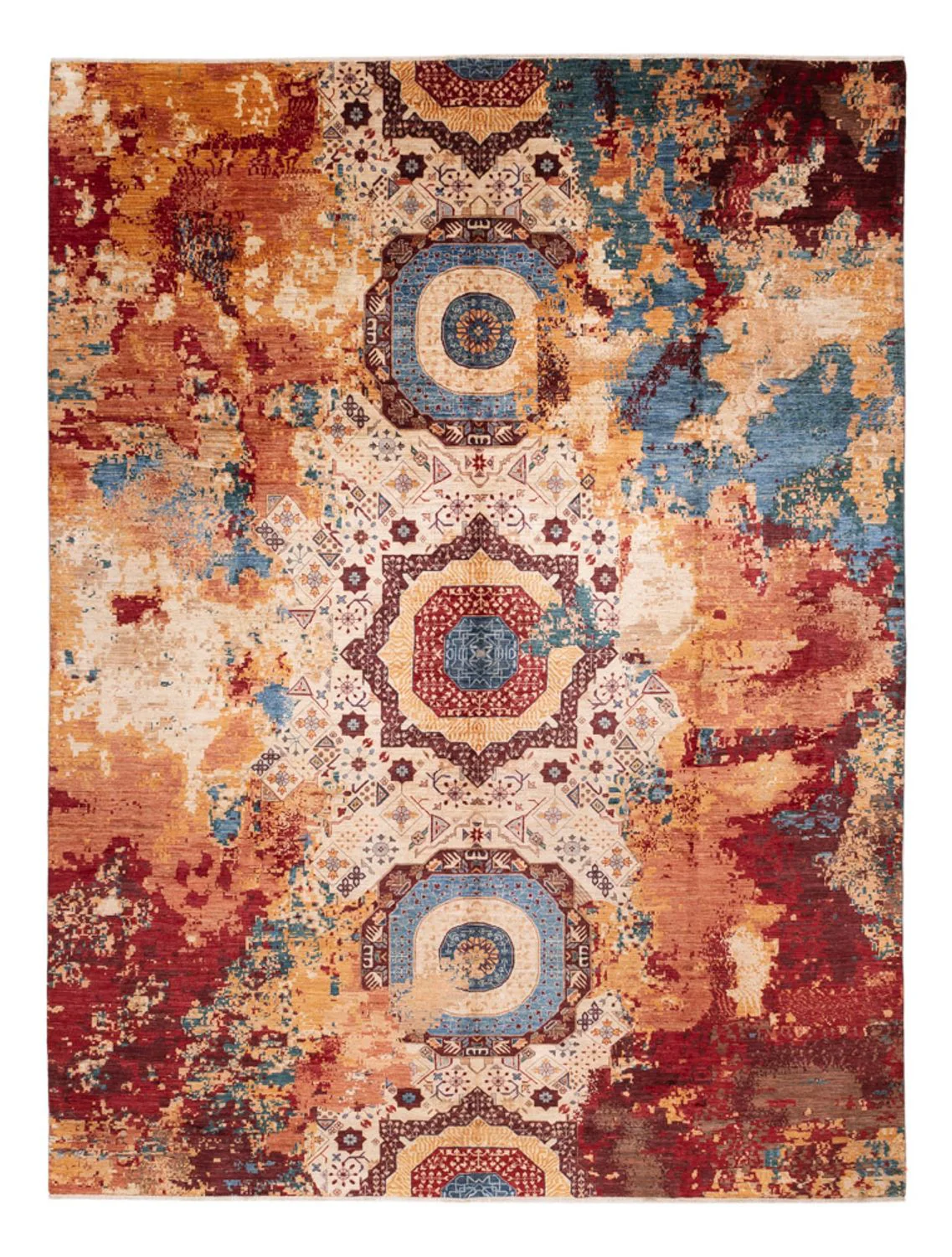 Designer Teppich - 396 x 301 cm - mehrfarbig