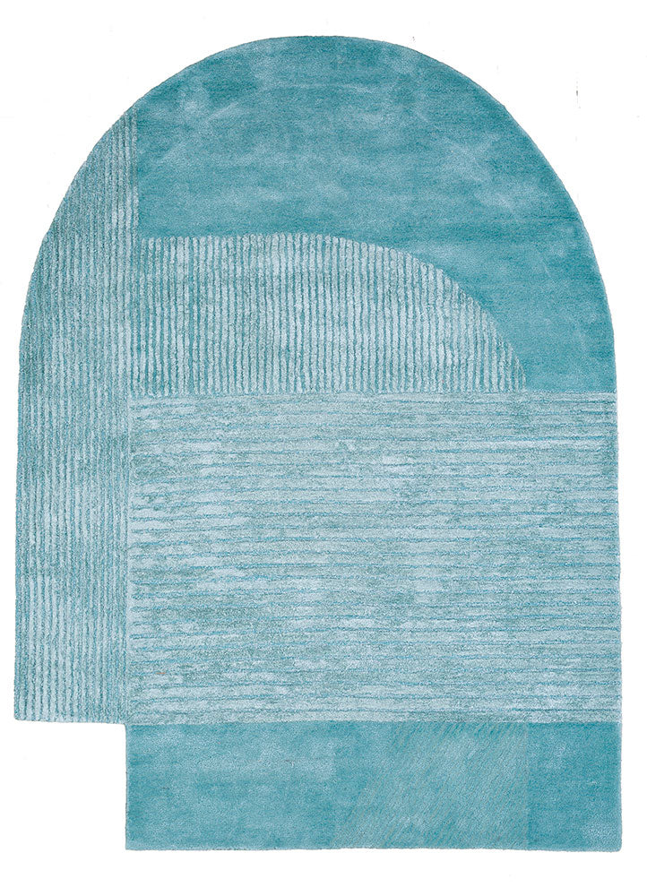 Designer Teppich sonderform - 210 x 150 cm - türkis