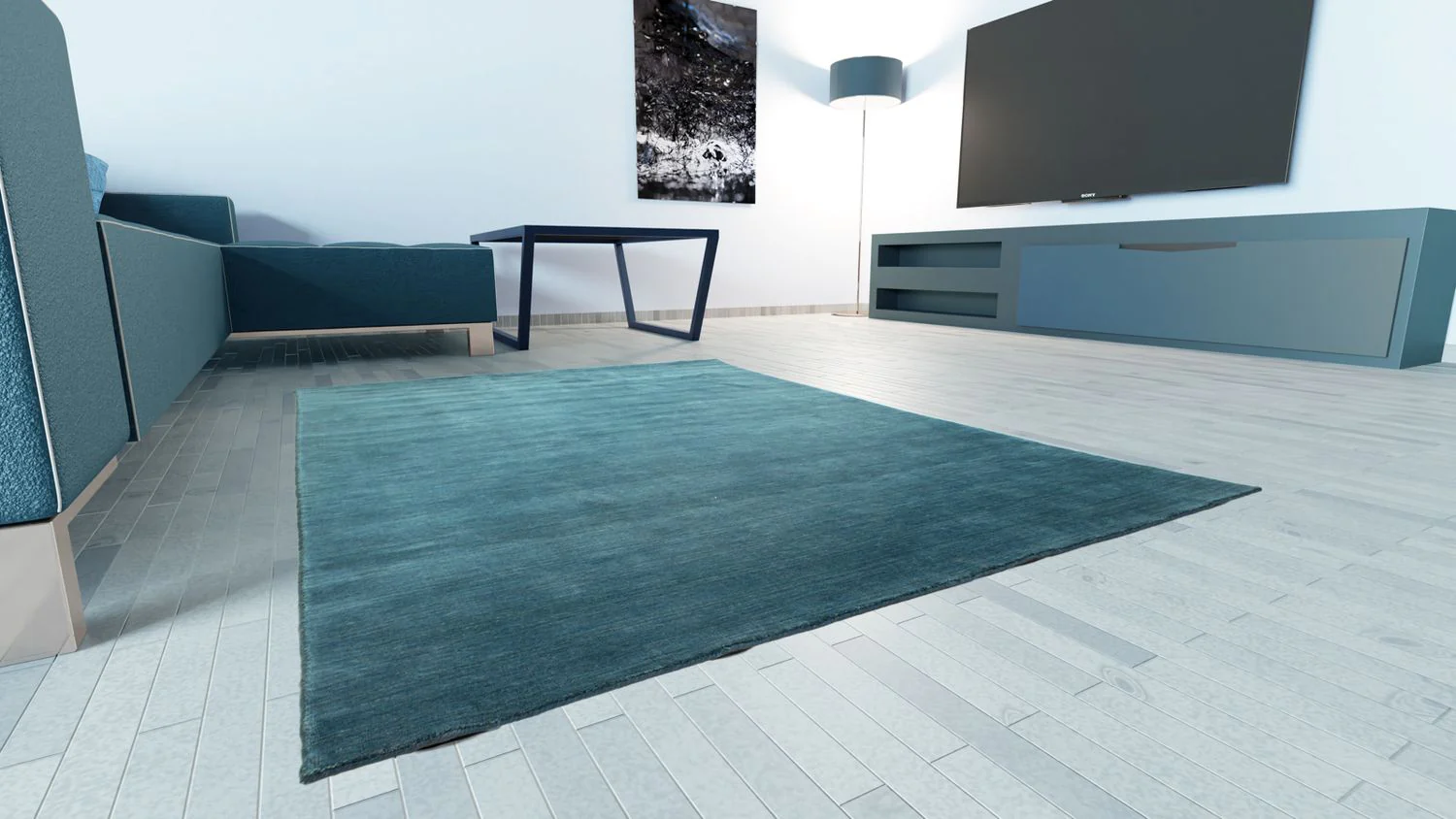 Gabbeh Teppich - Indus 160 x 90 cm - petrolblau - Image 2