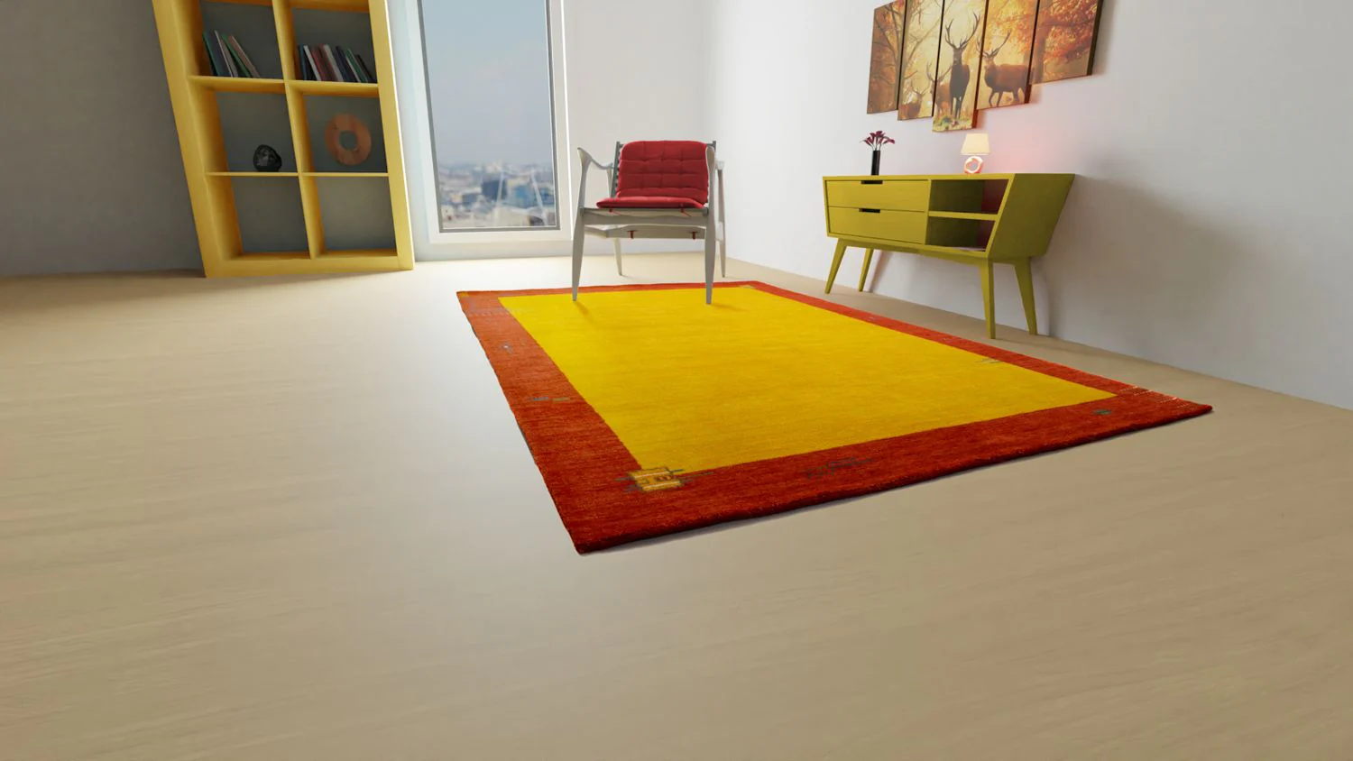 Gabbeh Teppich - Indus 180 x 120 cm - gold - Image 2
