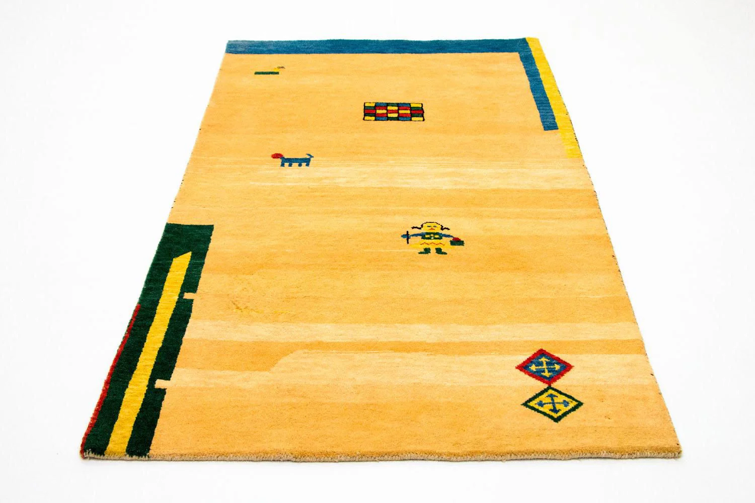 Gabbeh Teppich - Indus 193 x 121 cm - gold - Image 5