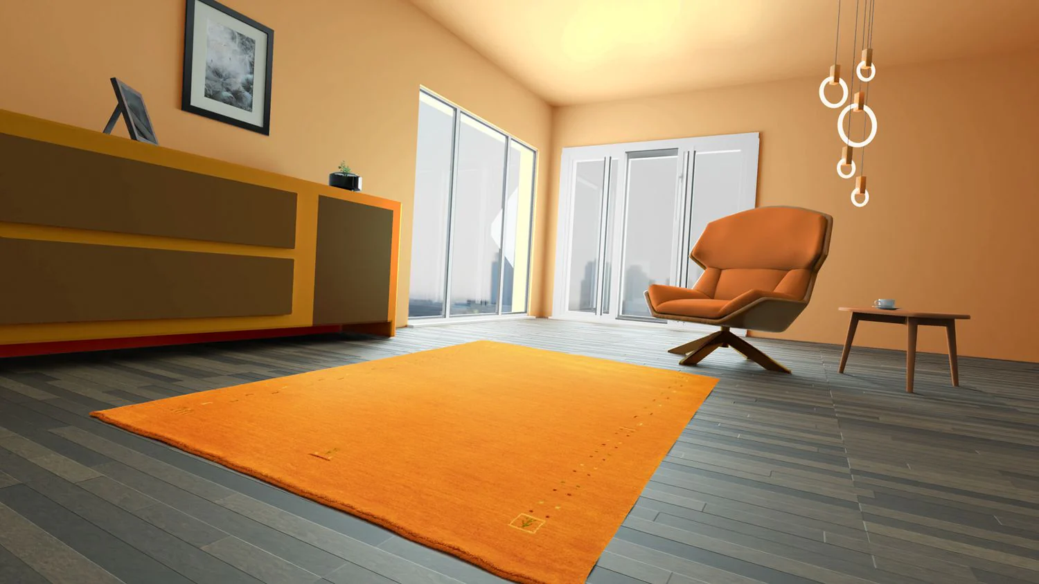Gabbeh Teppich - Indus 200 x 200 cm - orange - Image 2