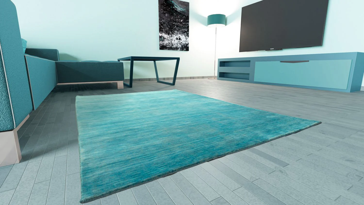 Gabbeh Teppich - Indus 250 x 250 cm - türkis - Image 2