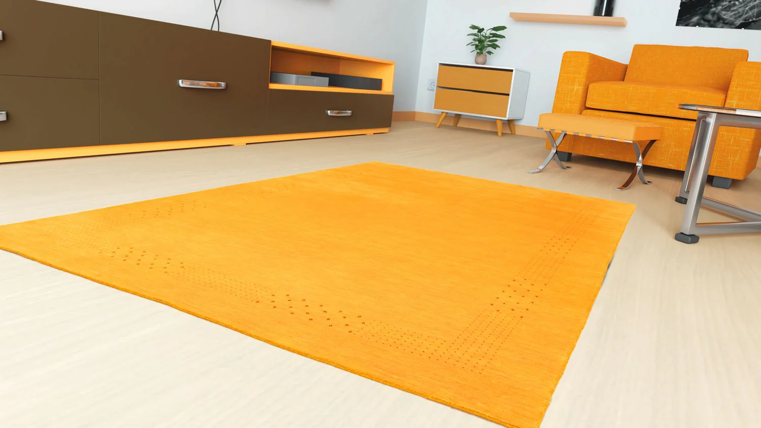 Gabbeh Teppich - Indus 300 x 250 cm - gold - Image 2