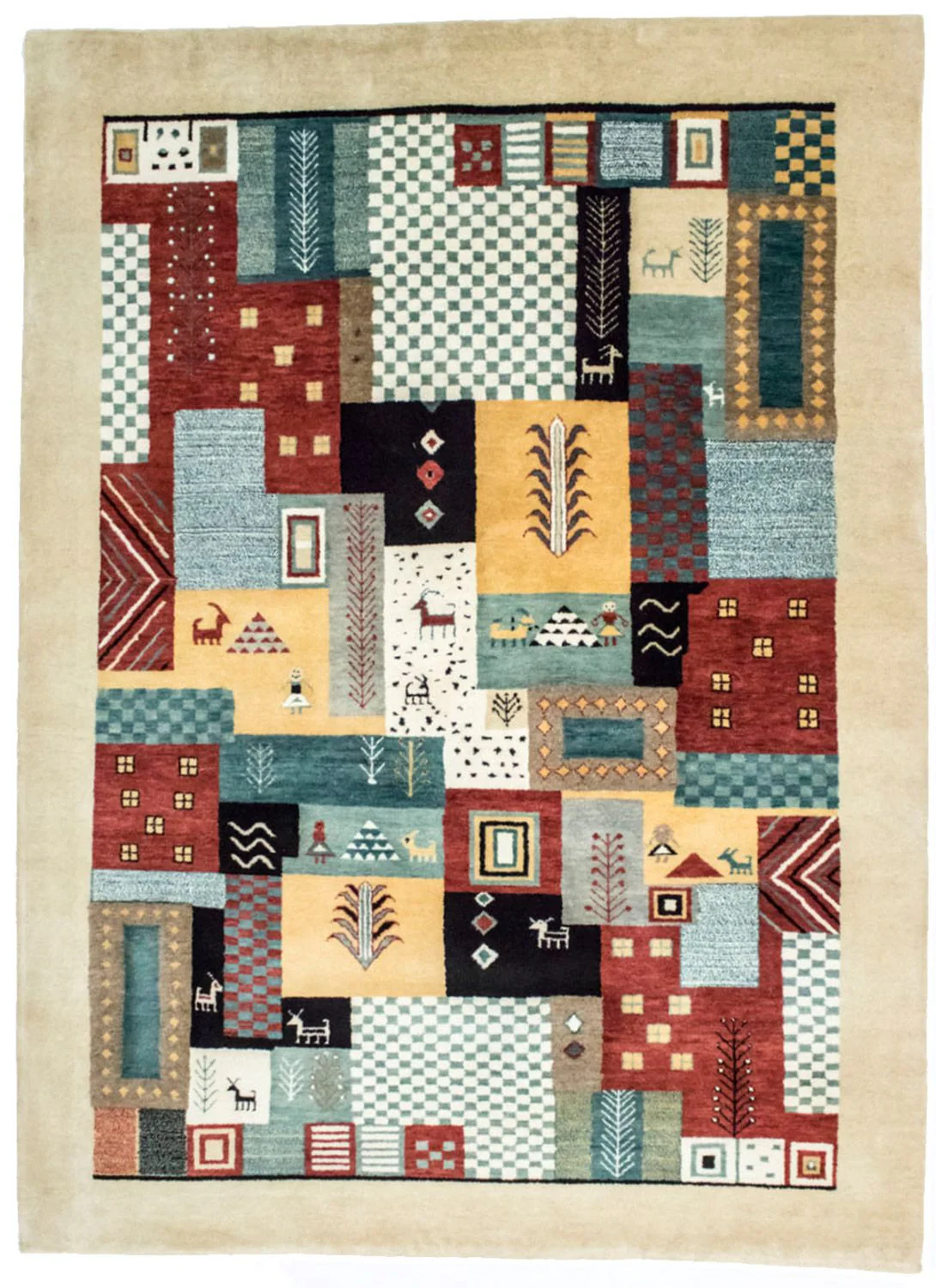 Gabbeh Teppich - Loribaft Indus 198 x 150 cm - bunt