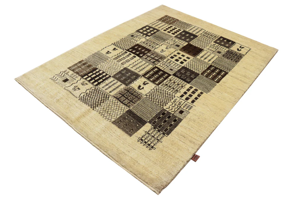 Gabbeh Teppich - Loribaft Indus - 206 x 152 cm - dunkelbeige - Image 2