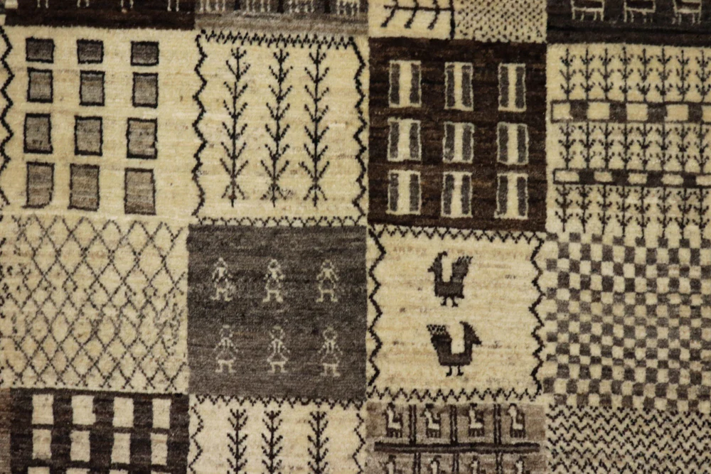 Gabbeh Teppich - Loribaft Indus - 206 x 152 cm - dunkelbeige - Image 6