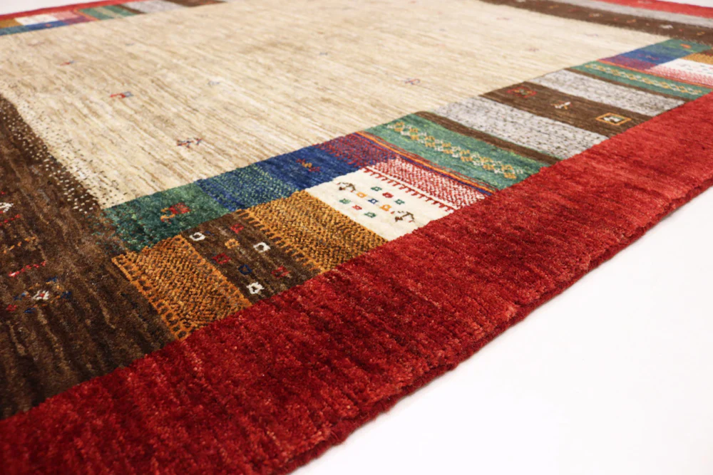 Gabbeh Teppich - Loribaft Indus - 213 x 157 cm - beige - Image 7