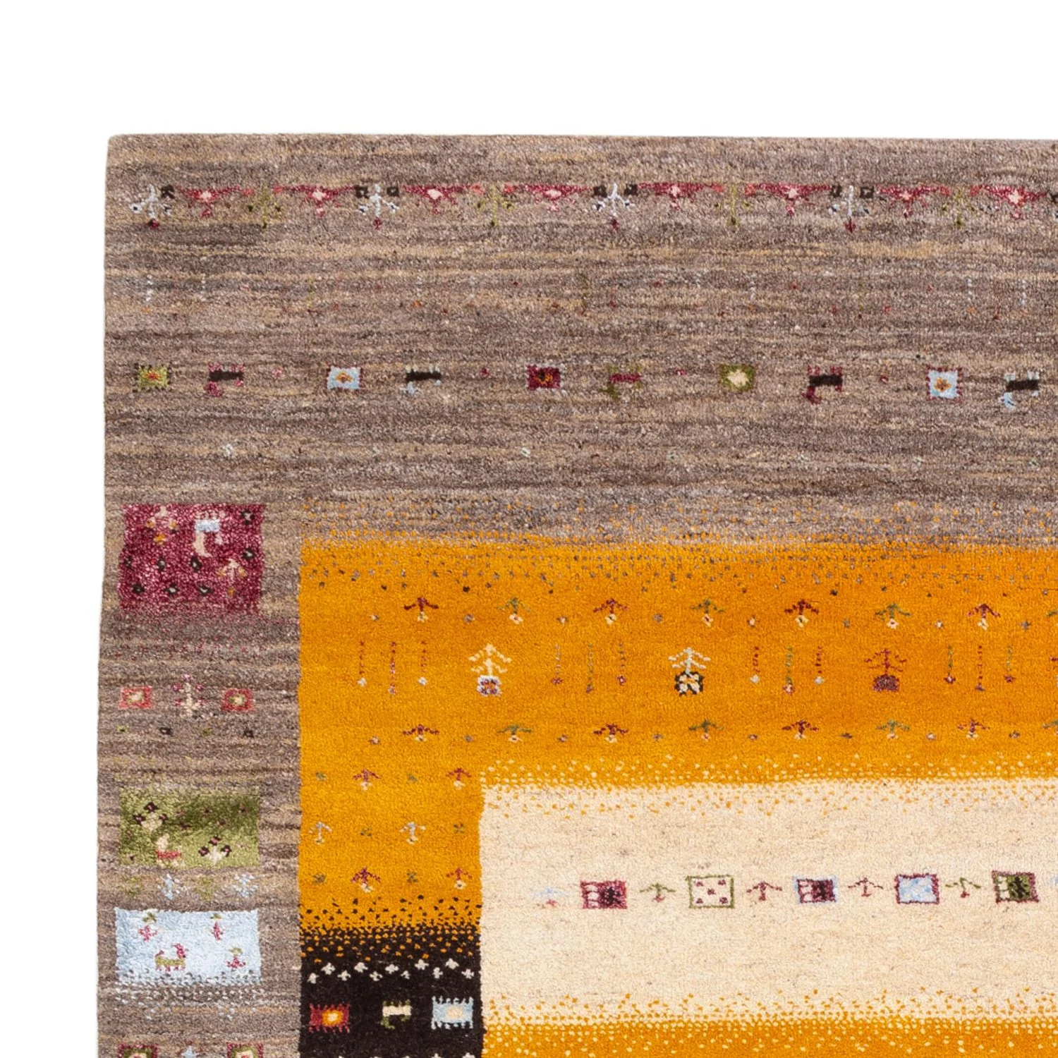 Gabbeh Teppich - Loribaft Indus - 240 x 170 cm - gold - Image 3