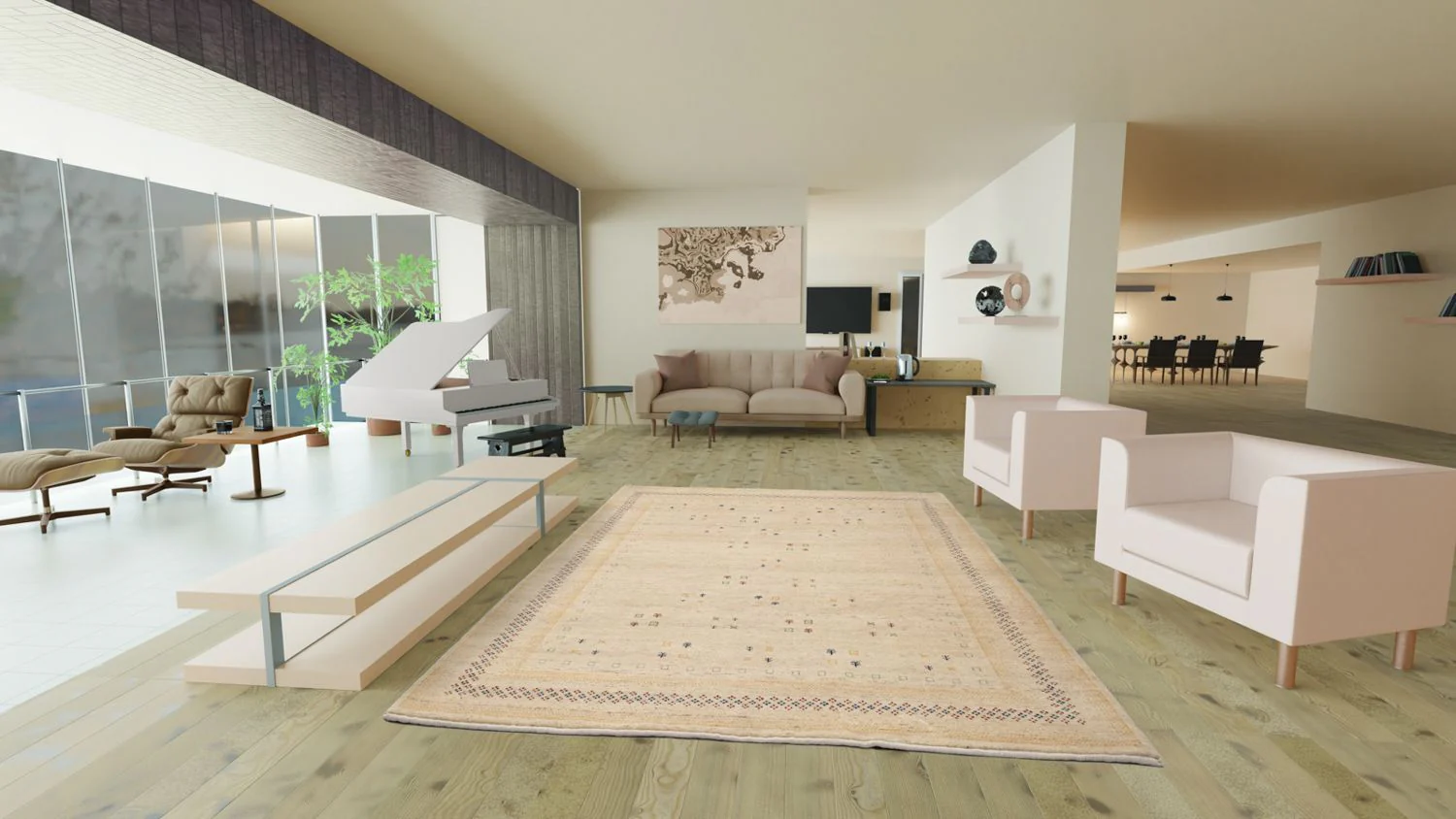 Gabbeh Teppich - Loribaft Indus 250 x 200 cm - beige - Image 2
