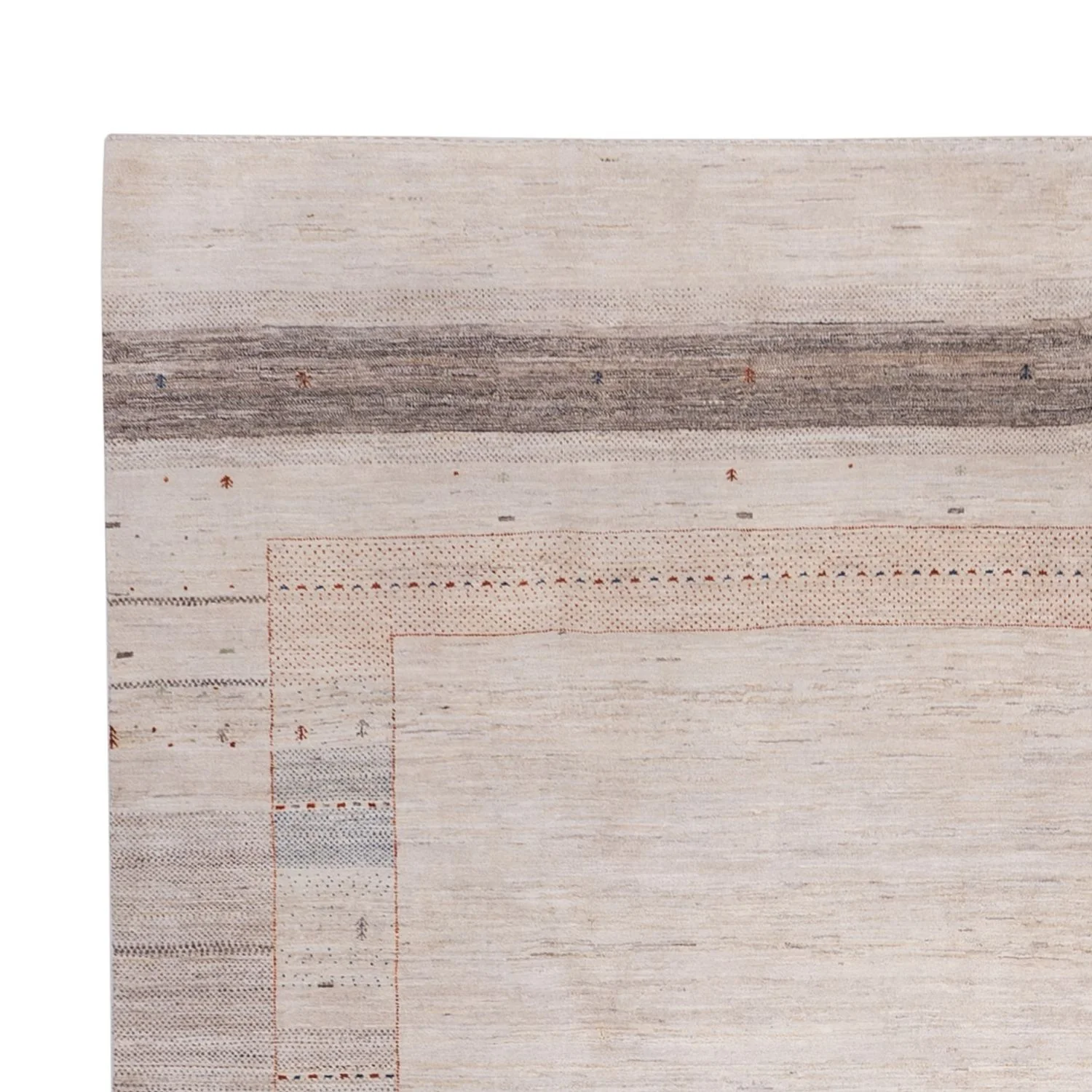 Gabbeh Teppich - Loribaft Indus - 396 x 300 cm - taupe - Image 3