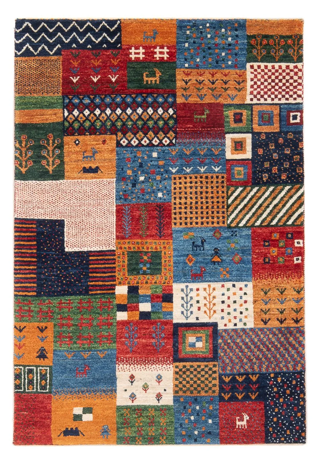 Gabbeh Teppich - Loribaft Perser - 130 x 82 cm - mehrfarbig