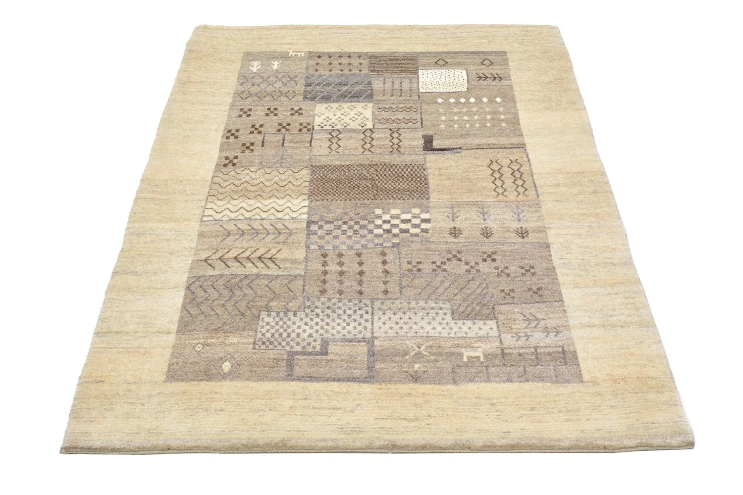 Gabbeh Teppich - Loribaft Perser 156 x 110 cm - sand - Image 4