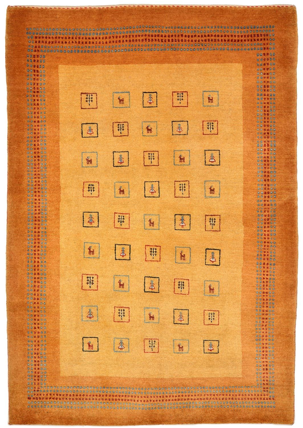 Gabbeh Teppich - Loribaft Perser 170 x 114 cm - gelb
