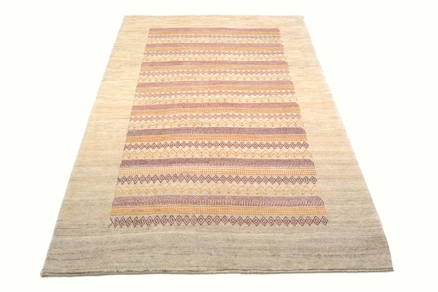 Gabbeh Teppich - Loribaft Perser 206 x 128 cm - sand - Image 4